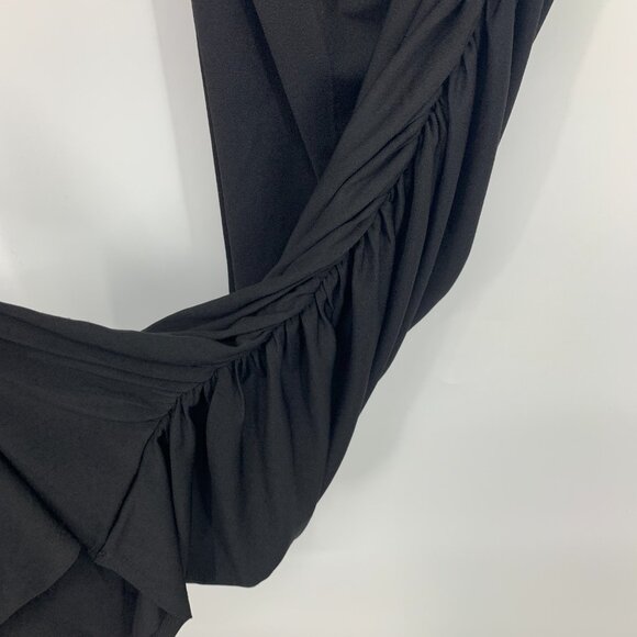 Revolve Misha Dress Clotilde Black One Shoulder Long Sleeve Ruched - Picture 9 of 14